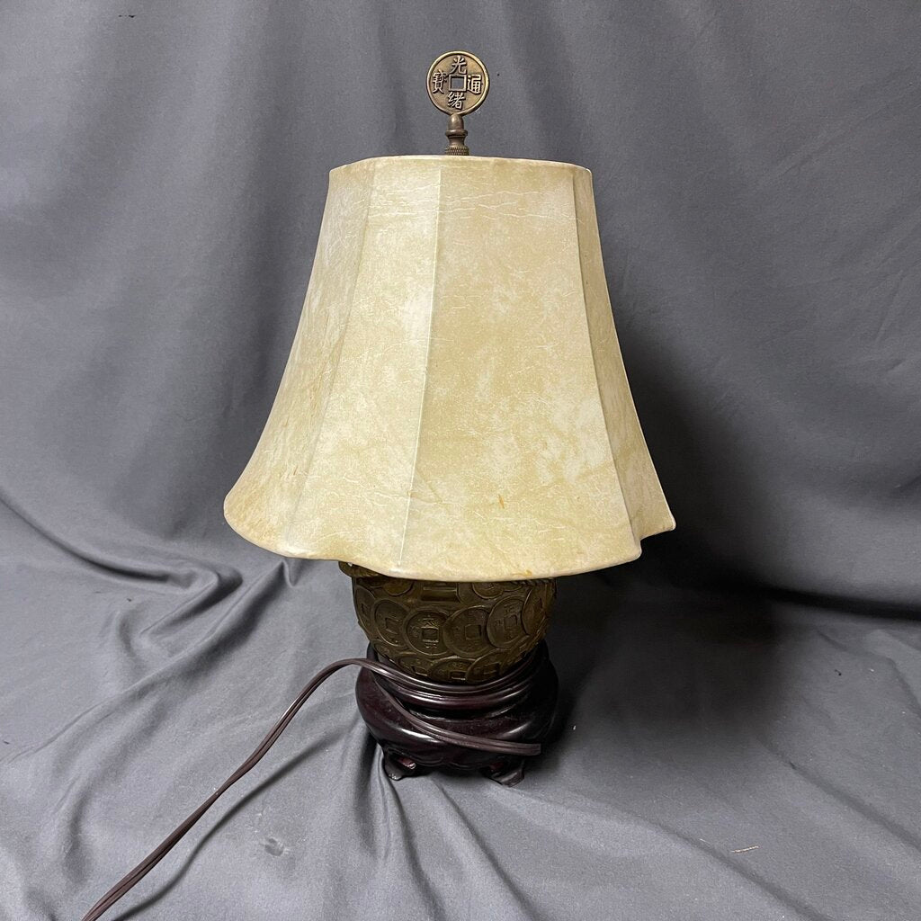 Bronze Asian Coin Teapot Lamp