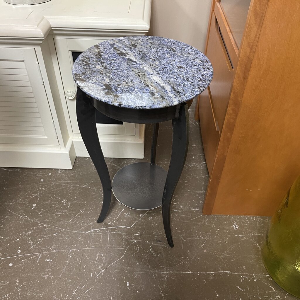 Round Granite Top Side Table