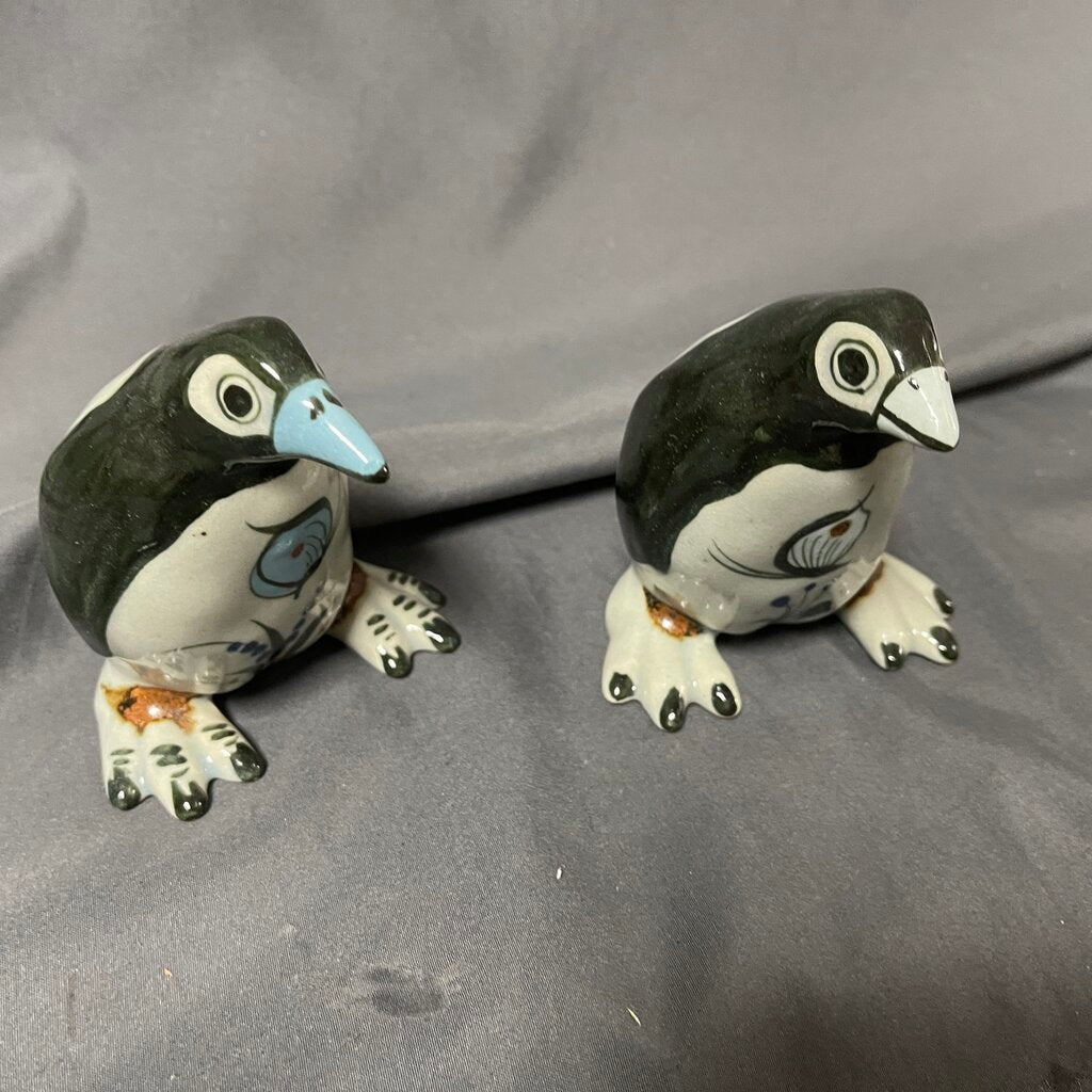 Pair Mexican Folk Art Painted Penguins