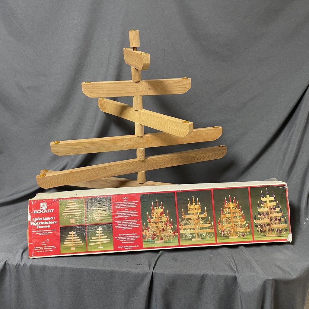 Vintage Wood Tree Candle/Ornament Holder