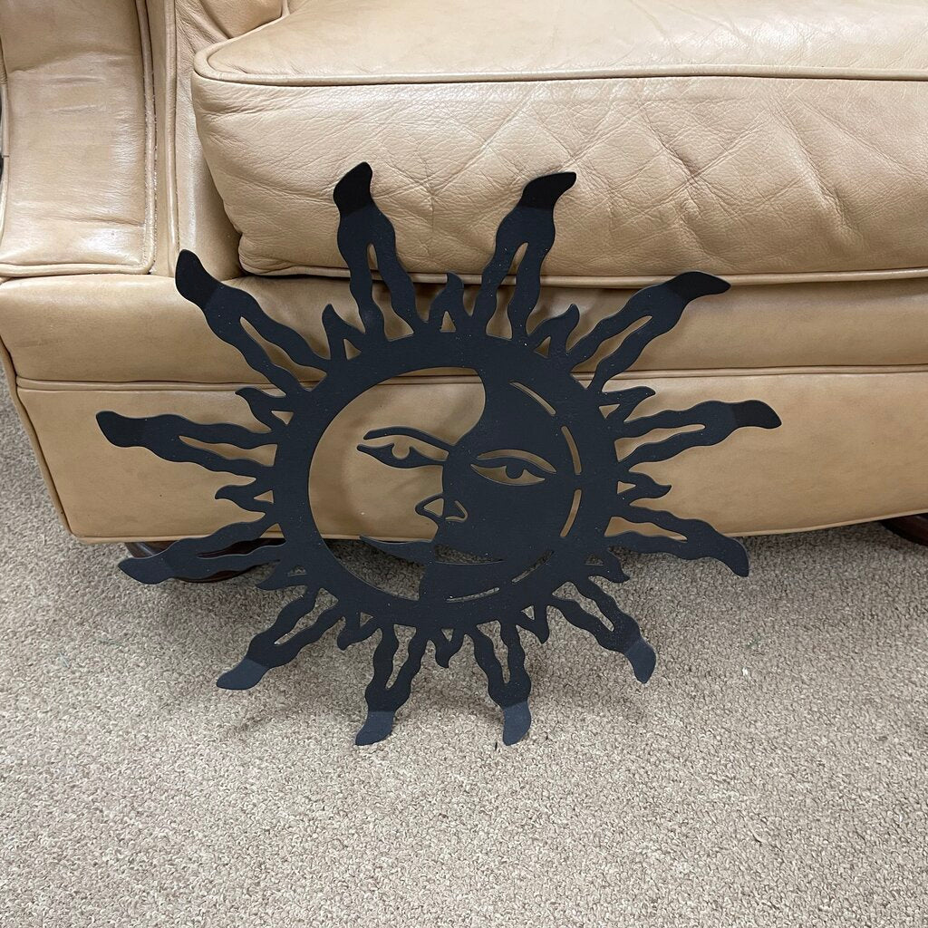Metal Sun Face Wall Decor