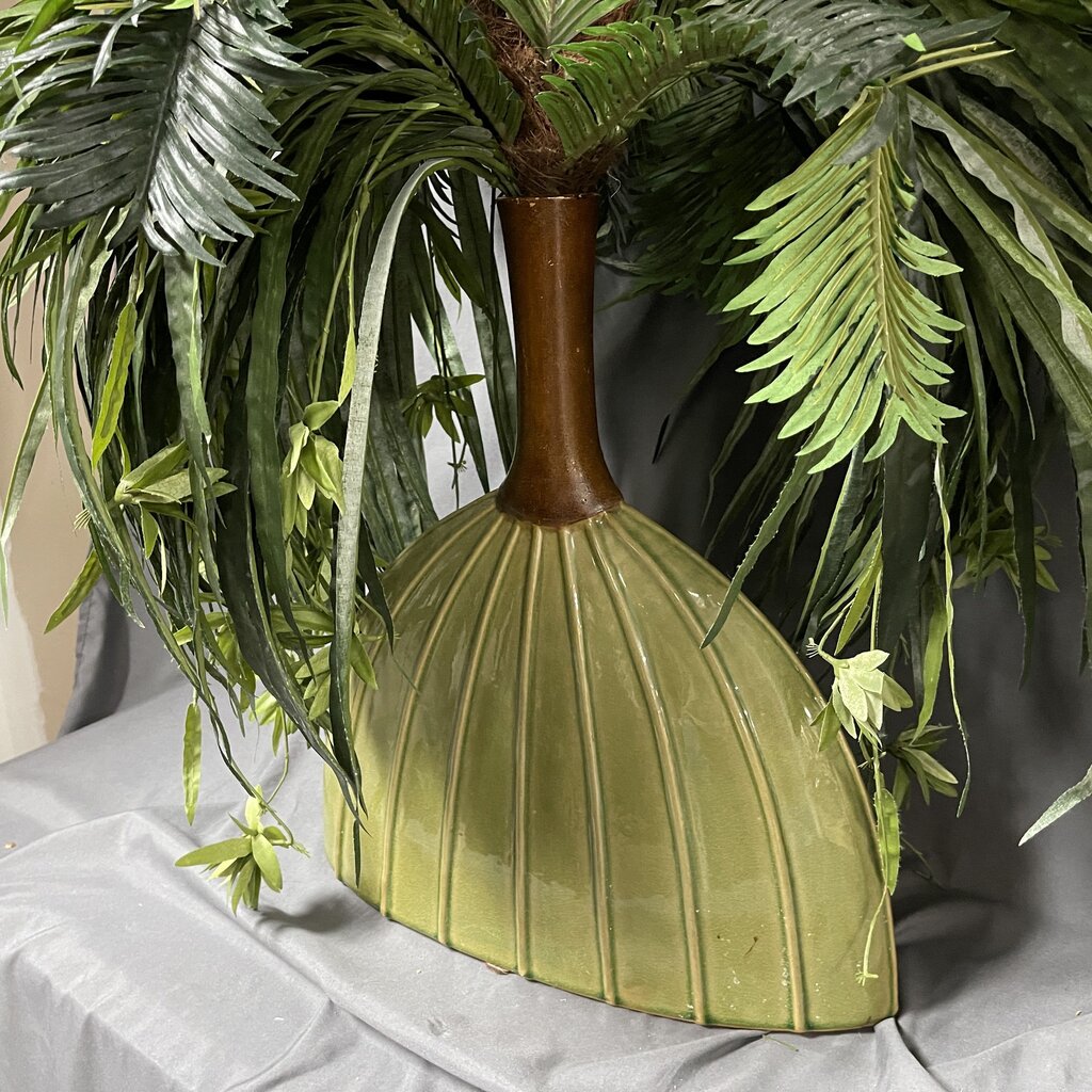 Palm in Narrow Green Vase