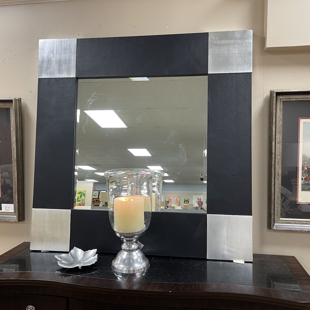 Leather + Silver Mirror