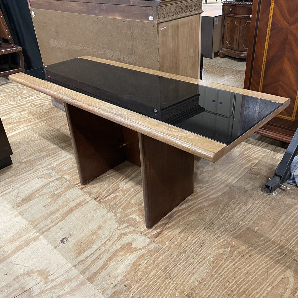 Wood + Glass Top Desk