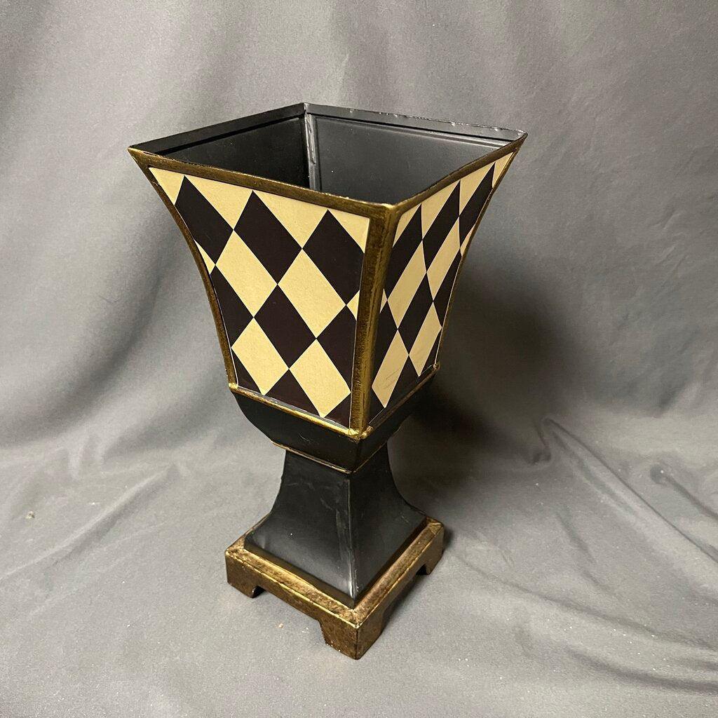 Harlequin Print Metal Planter