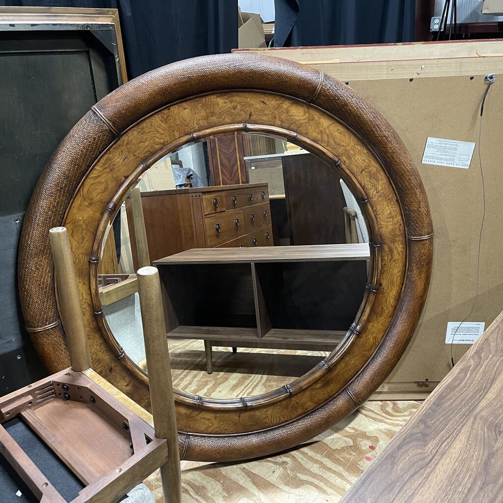 Round Rattan Mirror