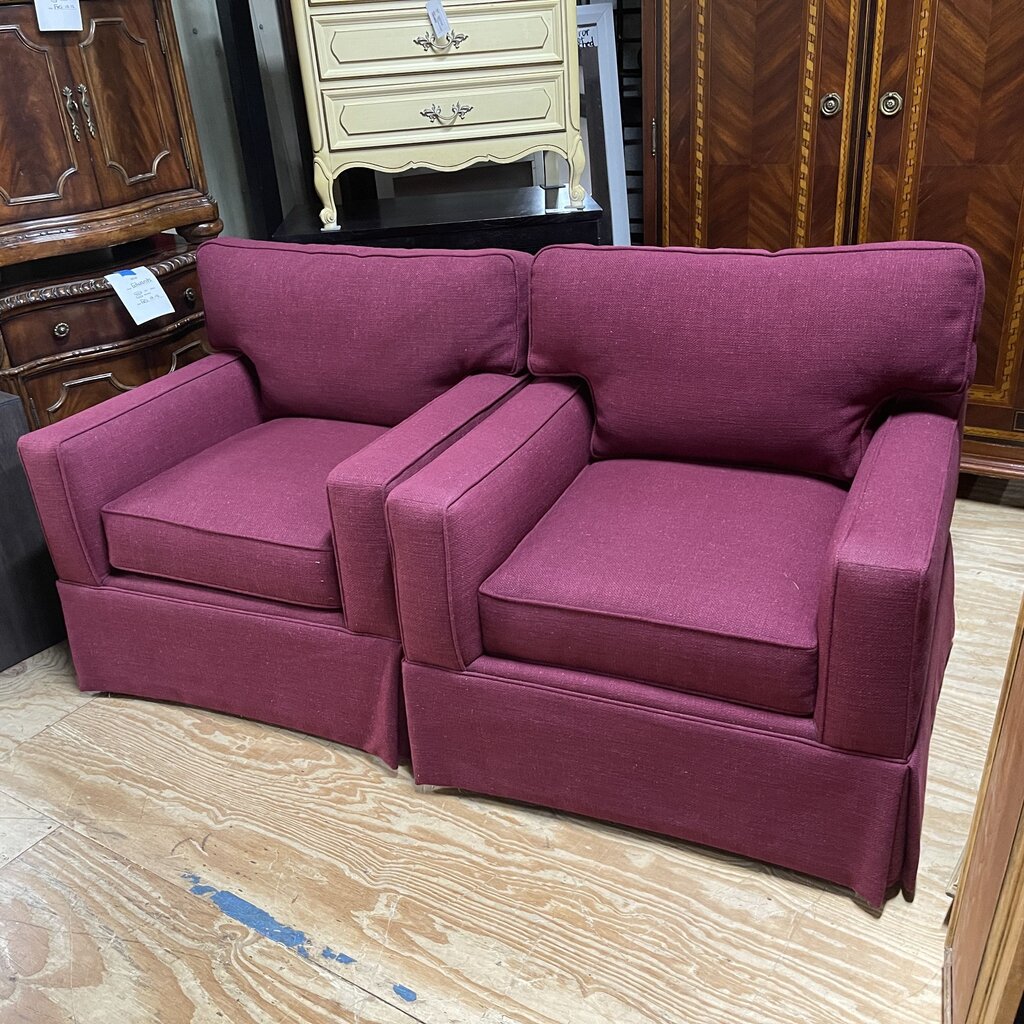 Pair Tweed Accent Chairs