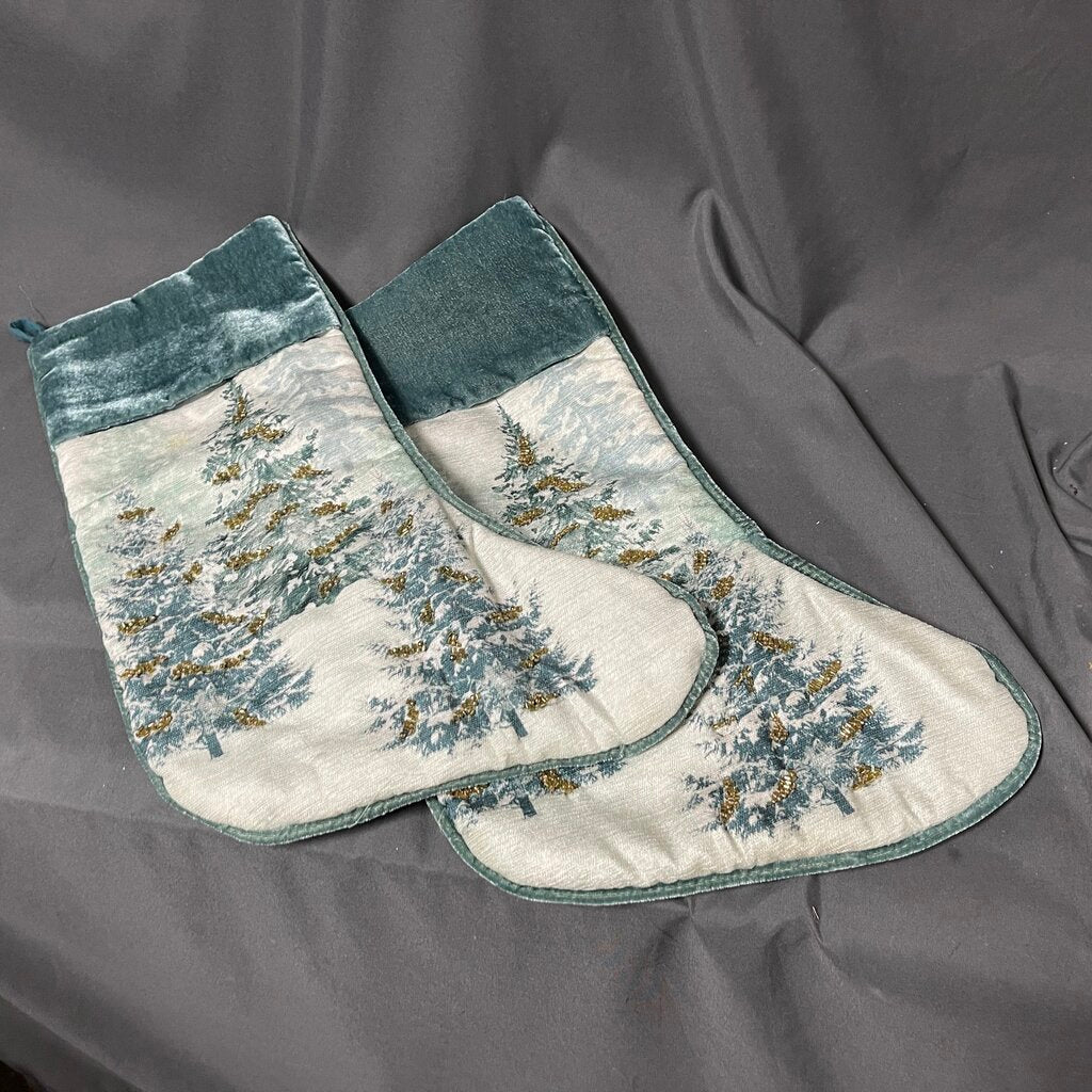 Pair Trees w/Sequin Stockings
