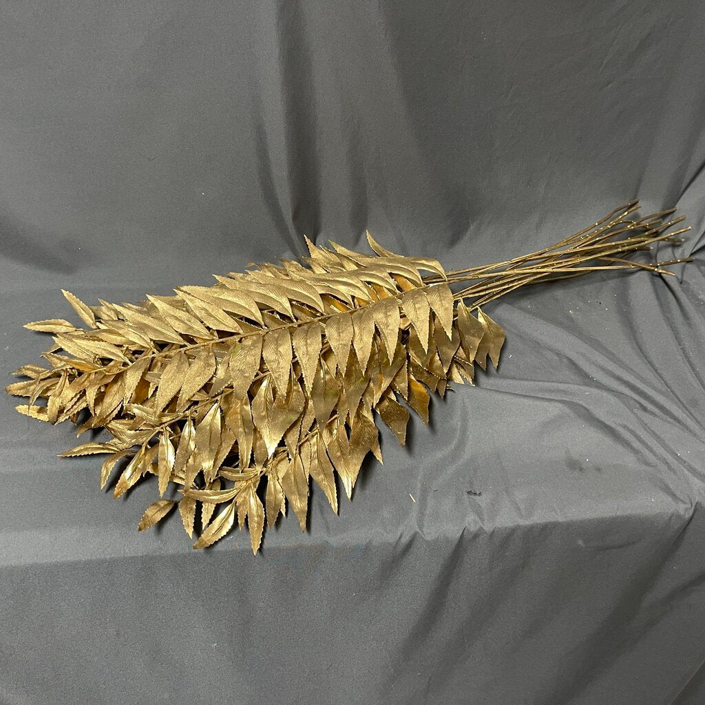 Set/13 Gold Leaves on Branch Stems