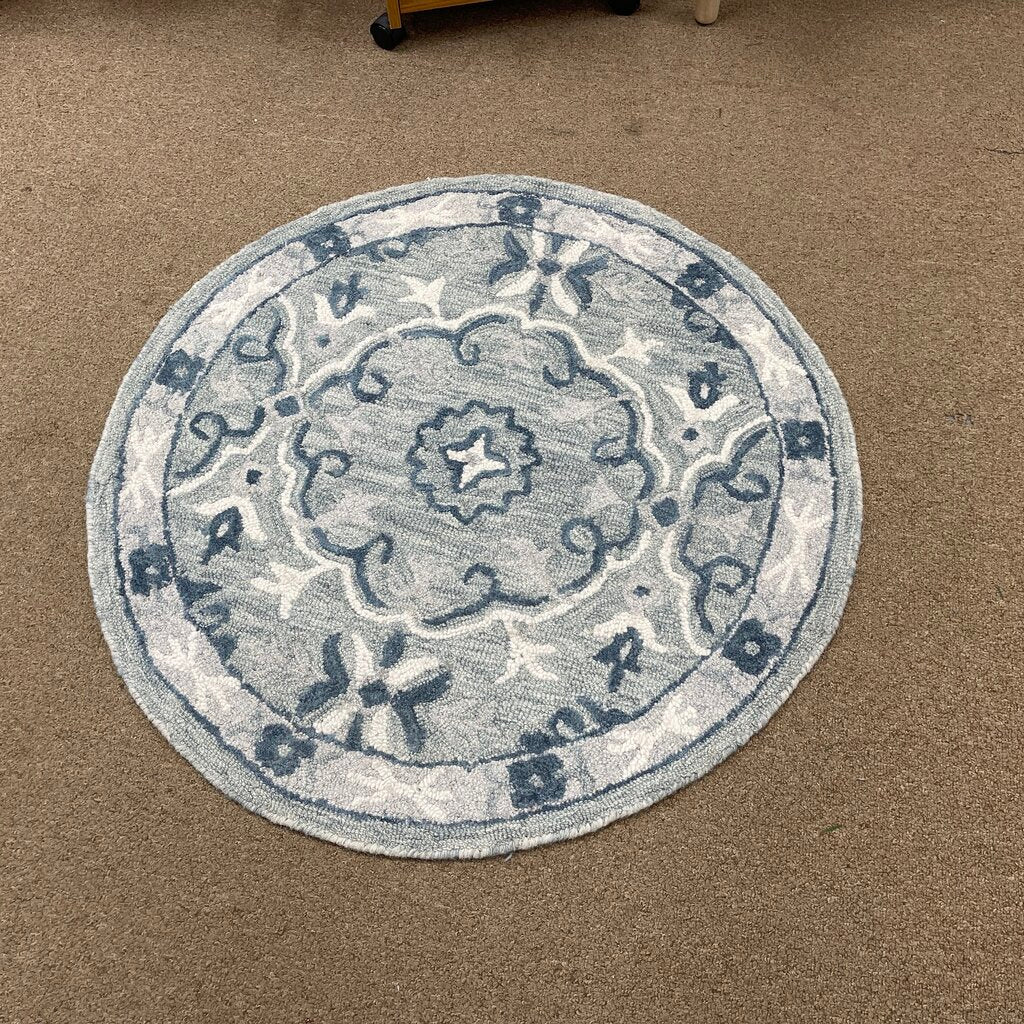 Round Hand Hooked Wool Rug
