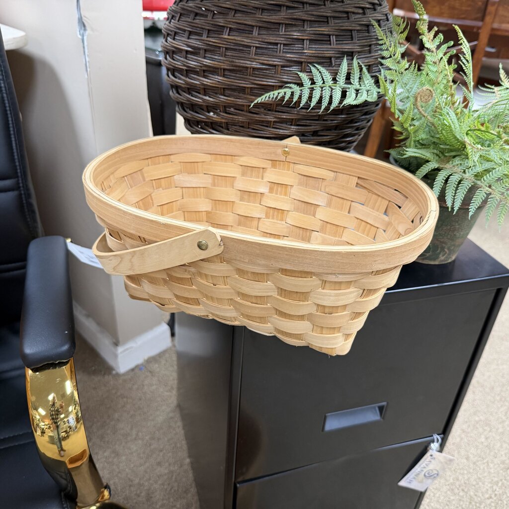 Vintage Woven Wood Chip Basket
