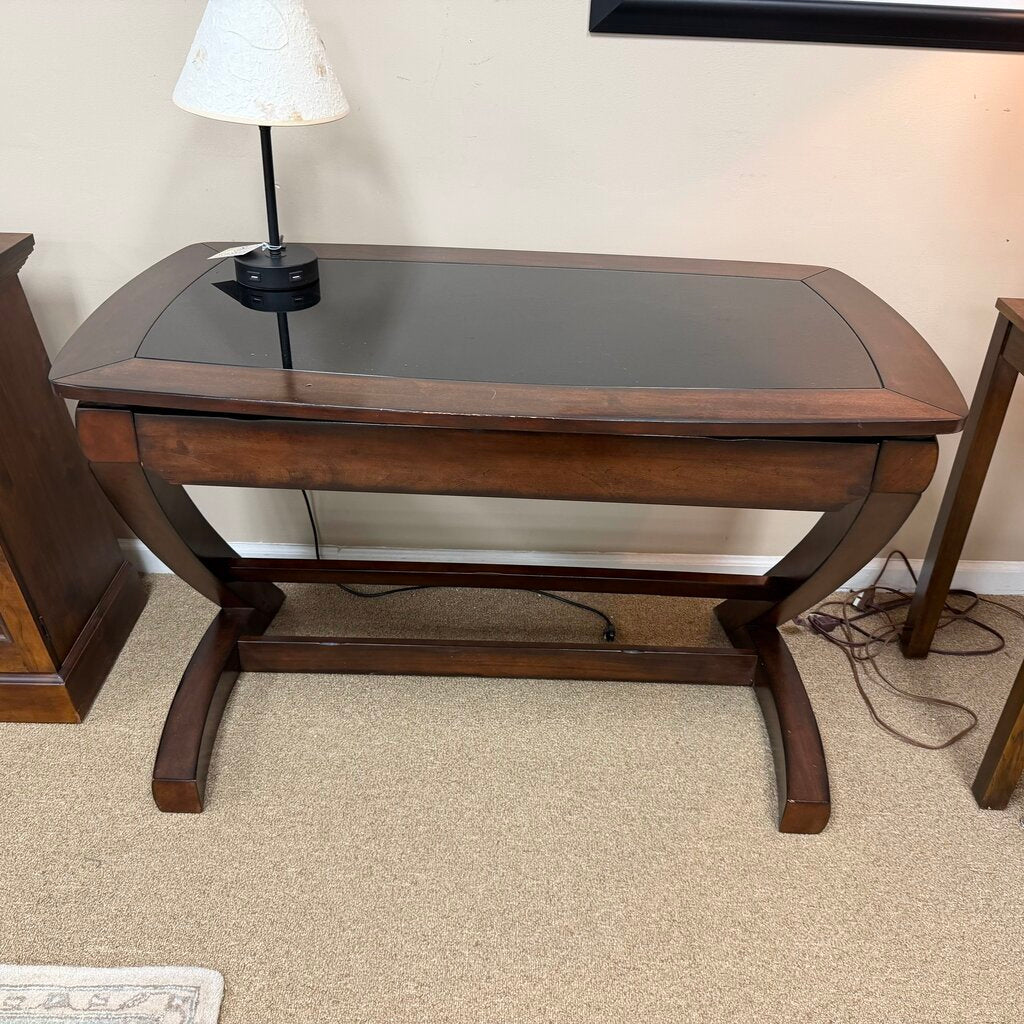 Glass Top Wood Desk
