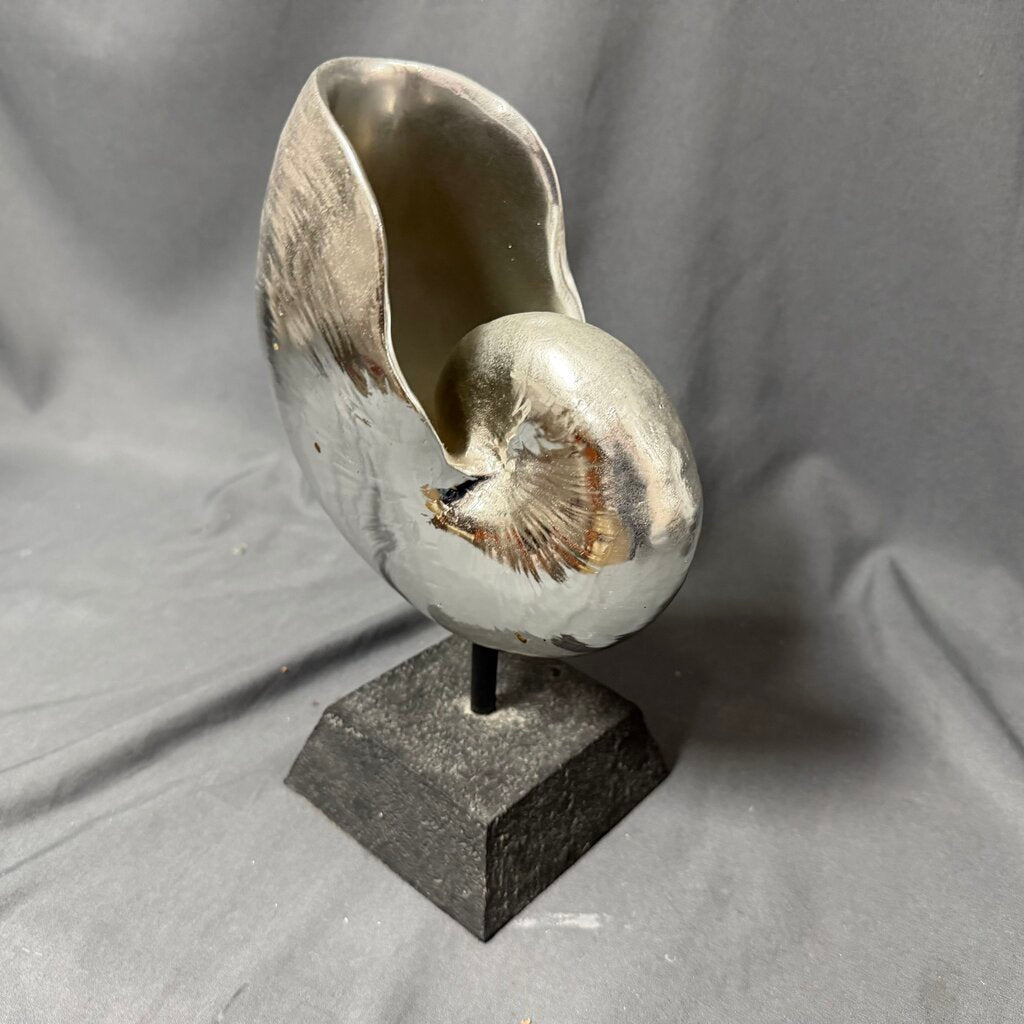 Silver Nautilus Shell on Stand