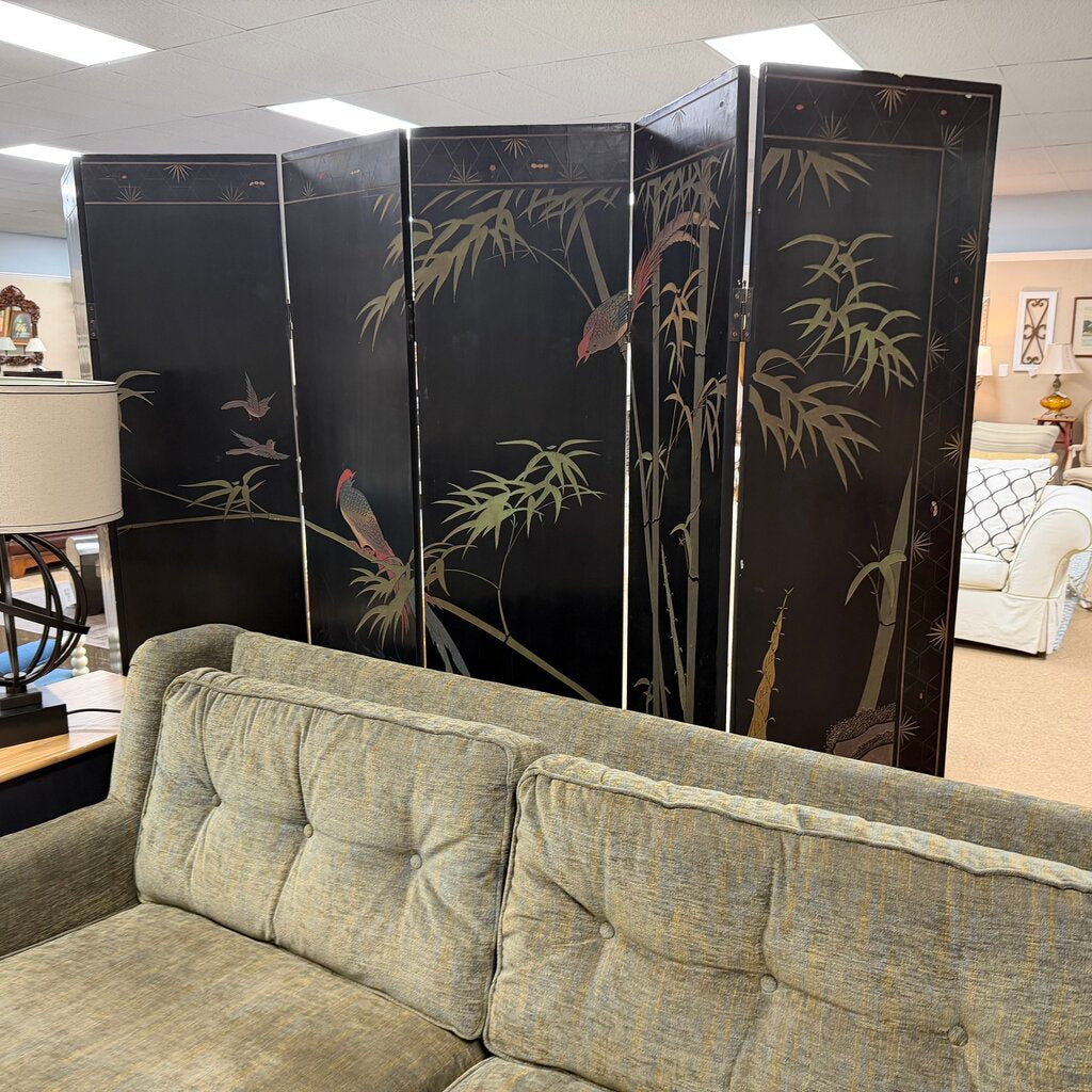 Chinoiserie Lacquered 6-Panel Room Divider Screen