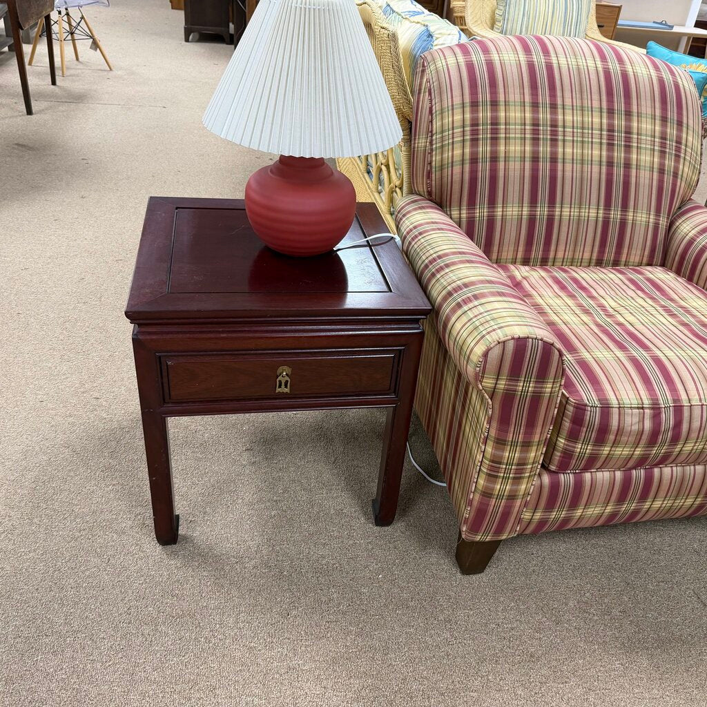 Pair Asian Style Square Side Tables