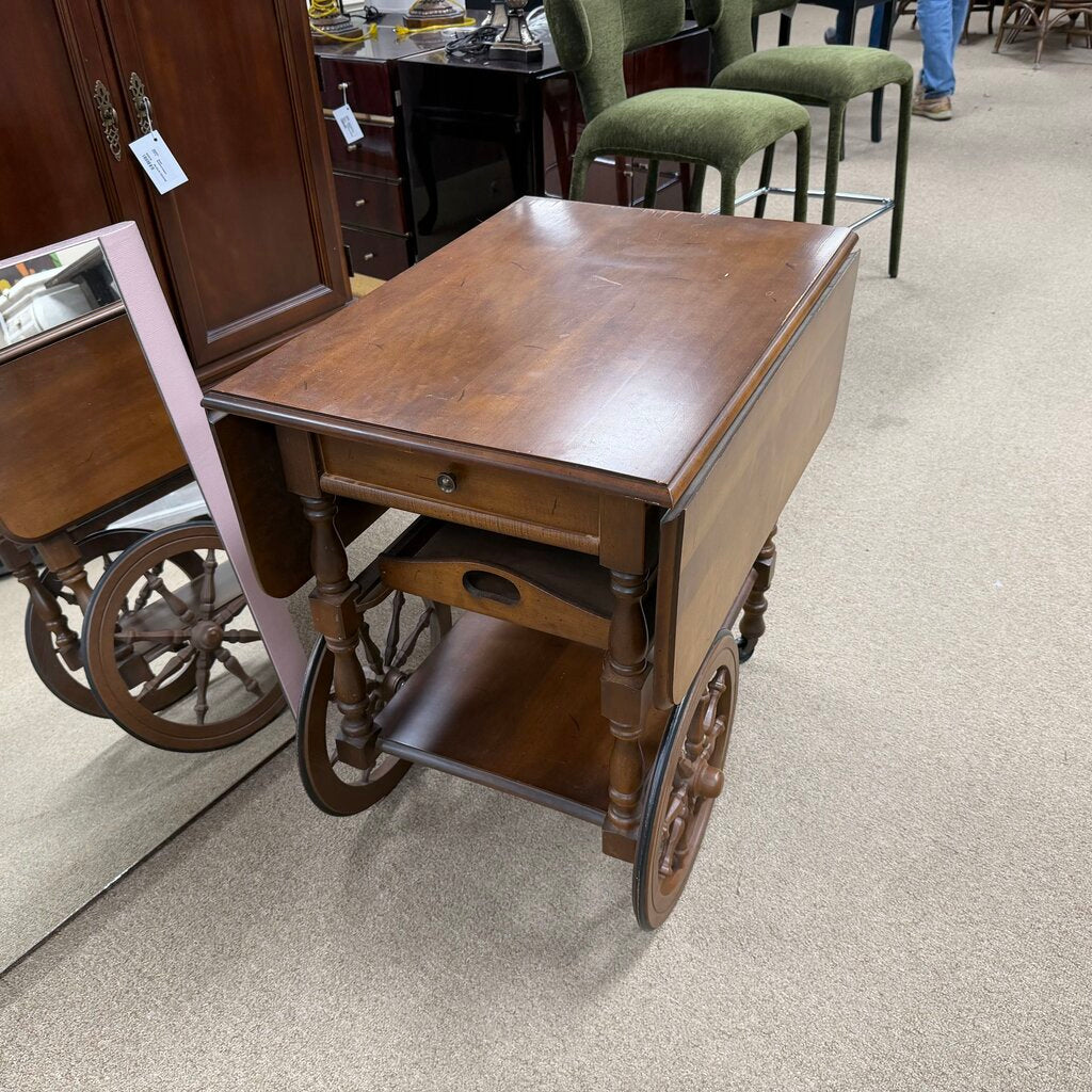 Vintage Drop-Leaf Tea Cart