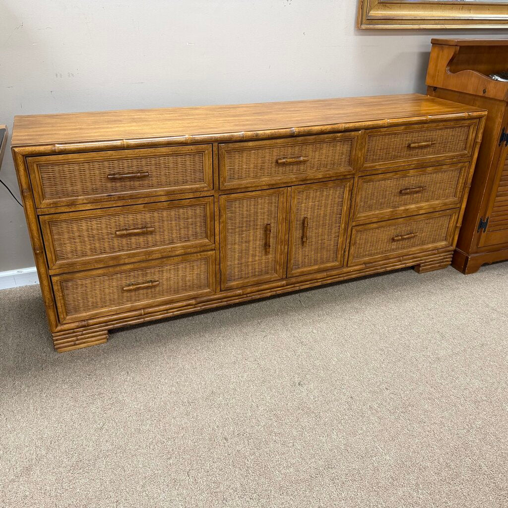 Wicker Detail Double Dresser