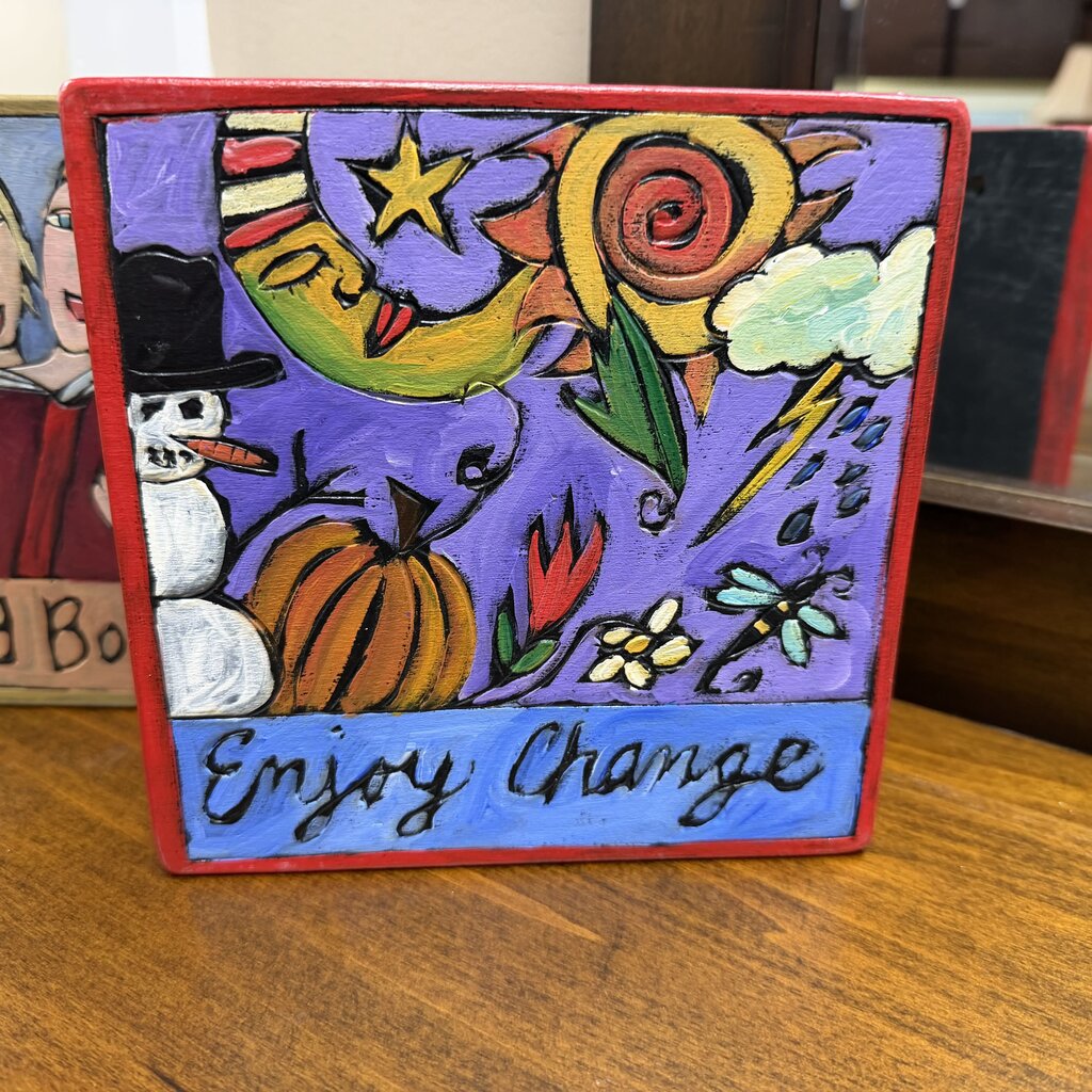 "Enjoy Change" Handmade Wood Wall Plaque