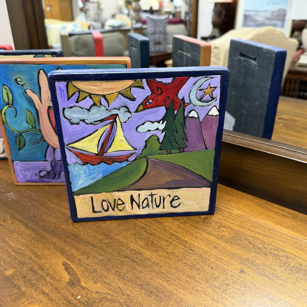 "Love Nature" Handmade Wood Wall Plaque