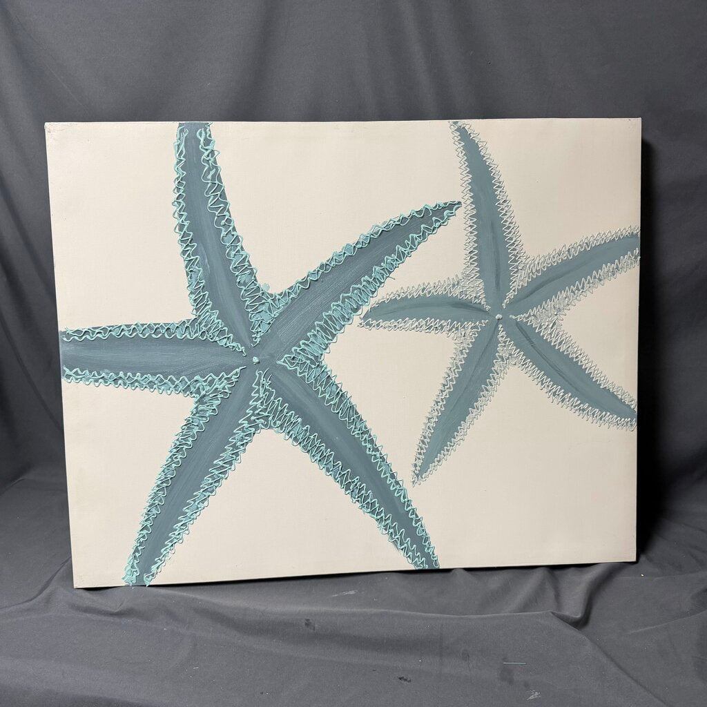 Textured Blue Starfish Canvas