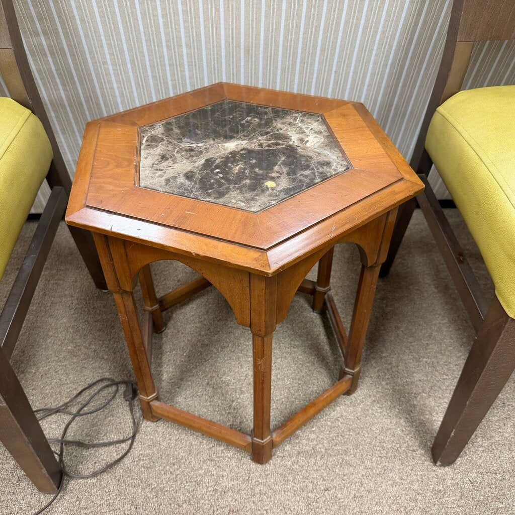 Vintage Side Table w/Marble Insert