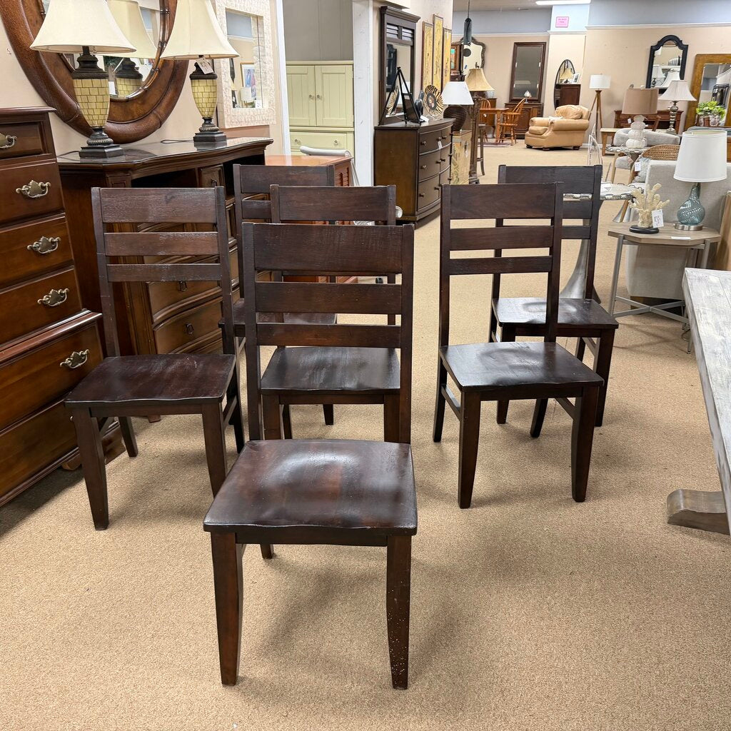 Set/6 Wood Dining Chairs