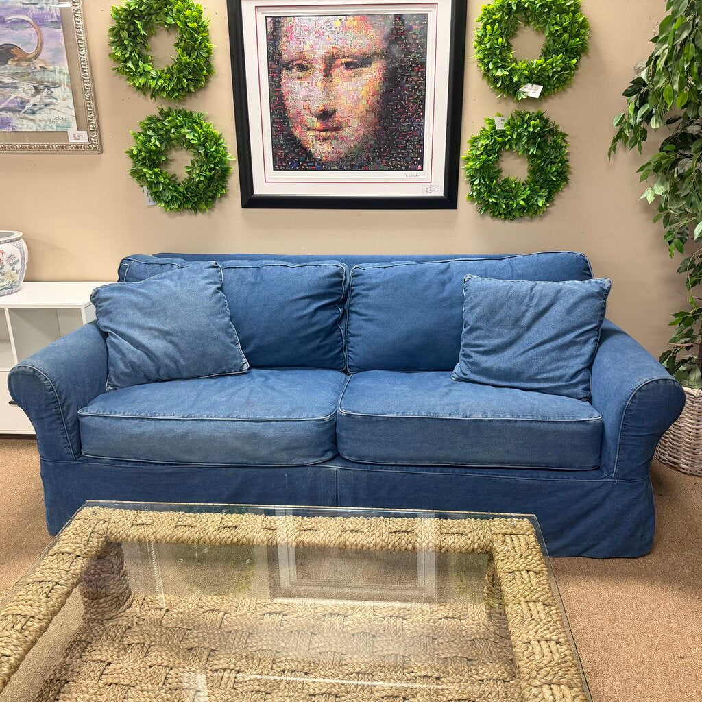 Denim Slipcovered Sleeper Sofa
