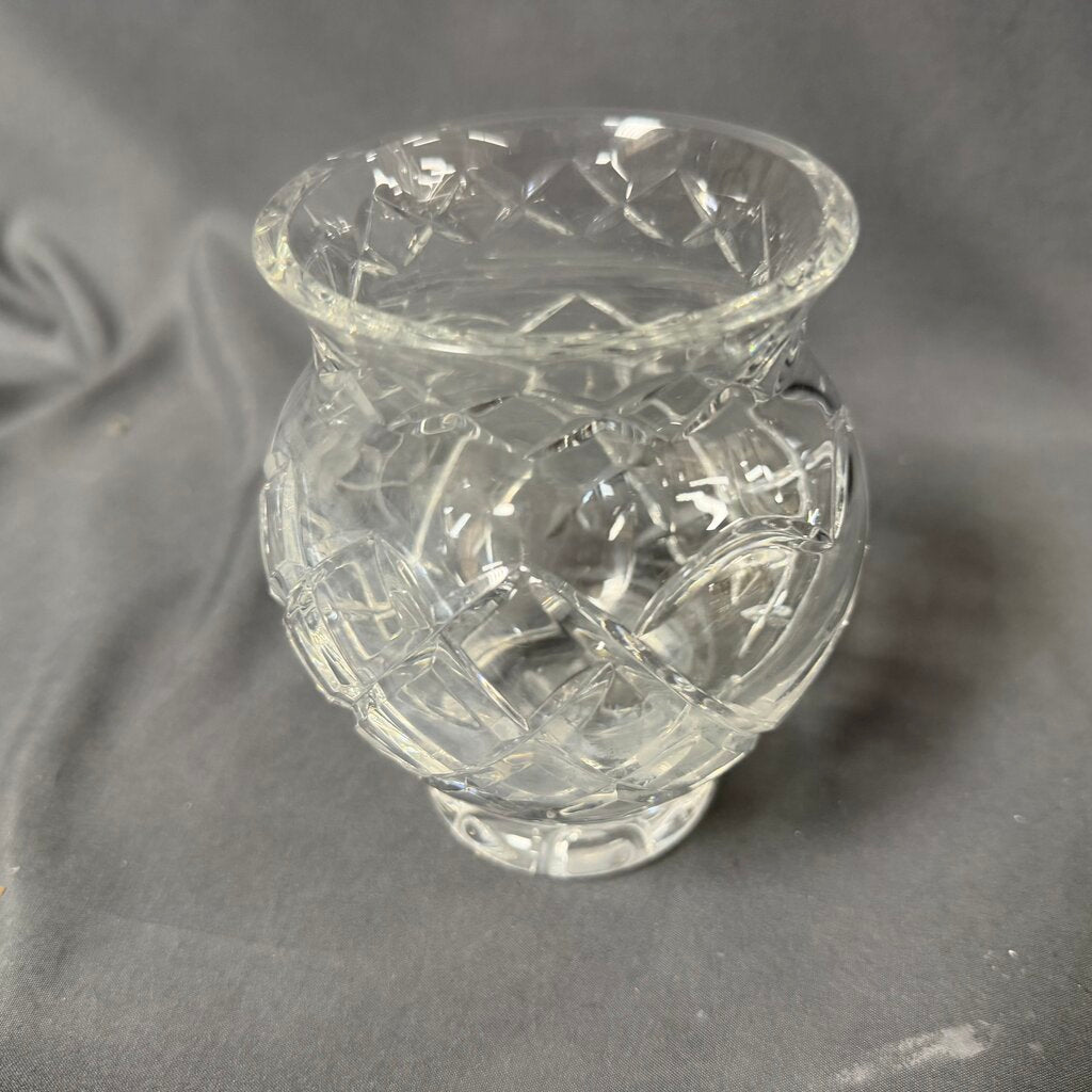 Vintage Cut Crystal Diamonds Vase