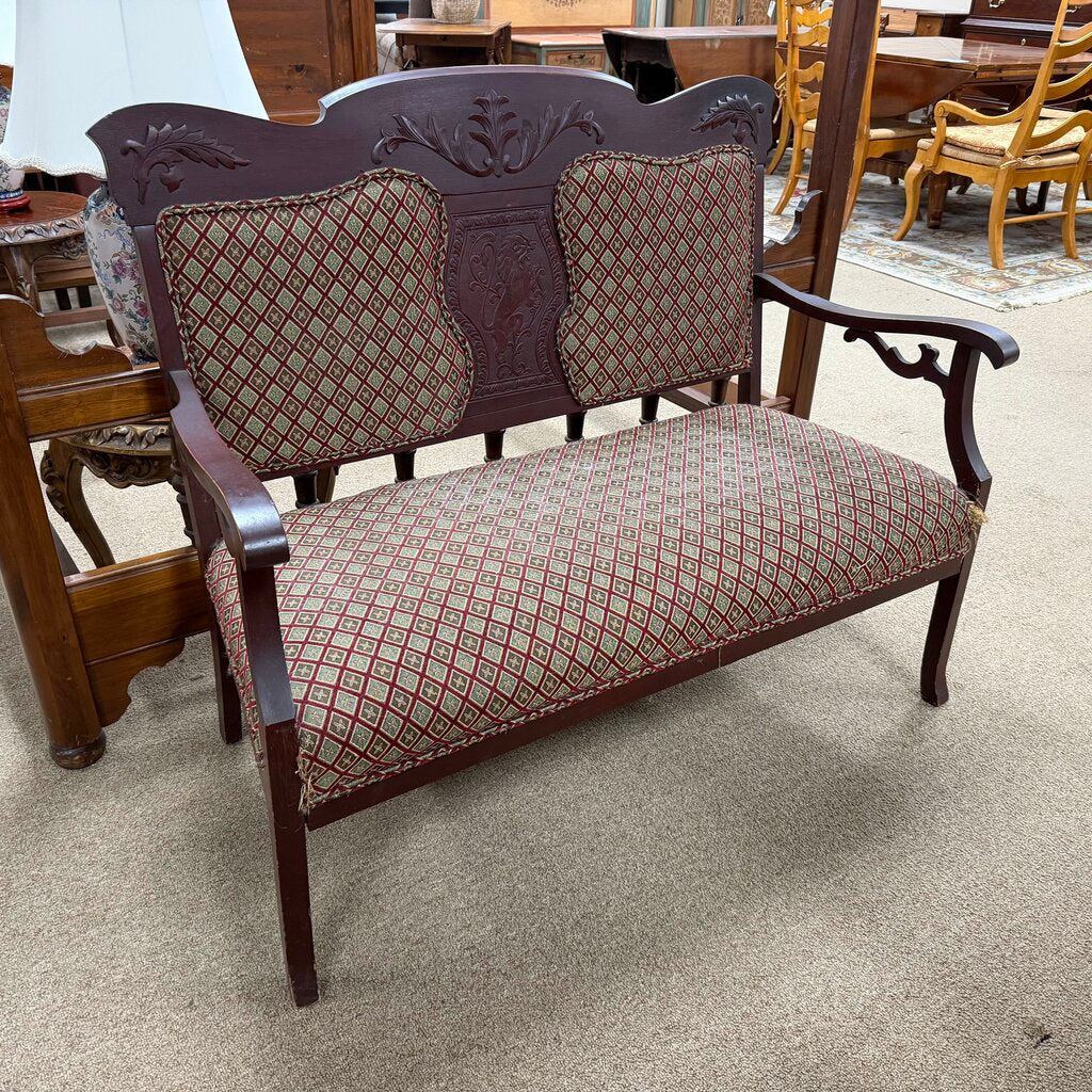 Victorian Eastlake Style Mahogany Settee
