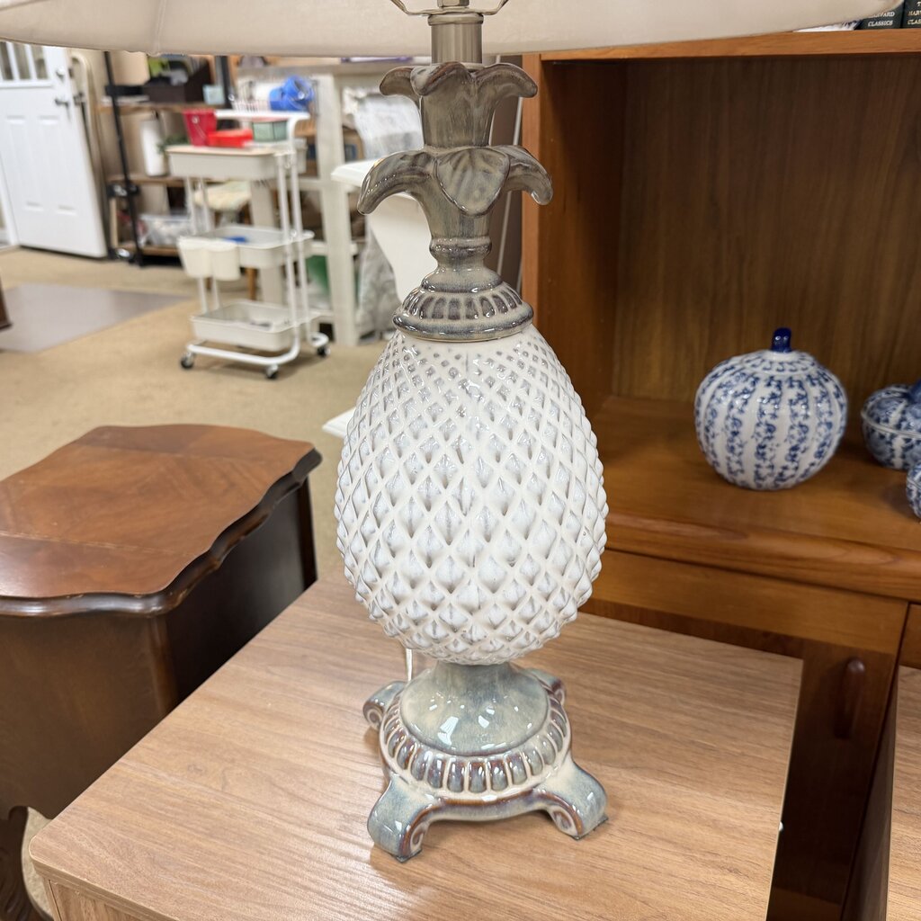 Pair Ceramic Pineapple Lamps