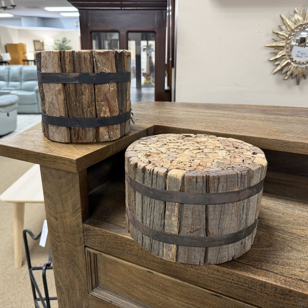 Pair Decorative Wood Bundles