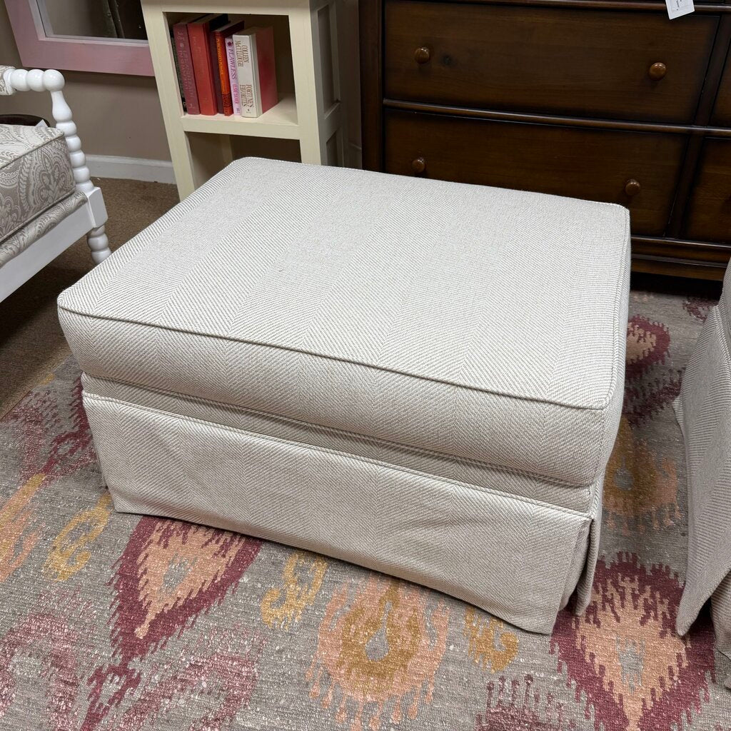 Tweed Skirted Ottoman