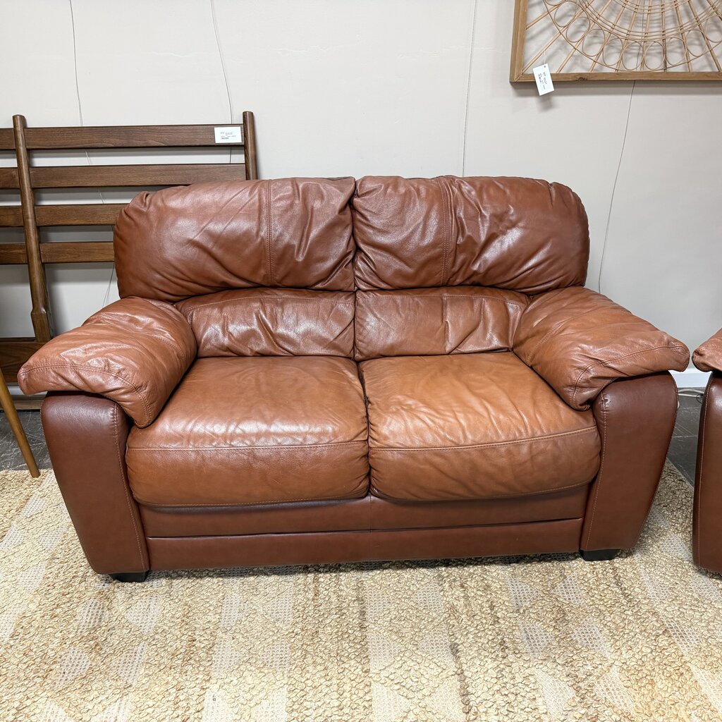 Top Grain Leather Oversized Loveseat