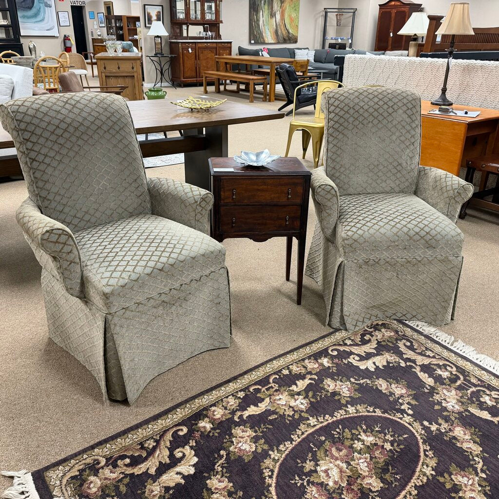 Pair Upholstered Accent Chairs