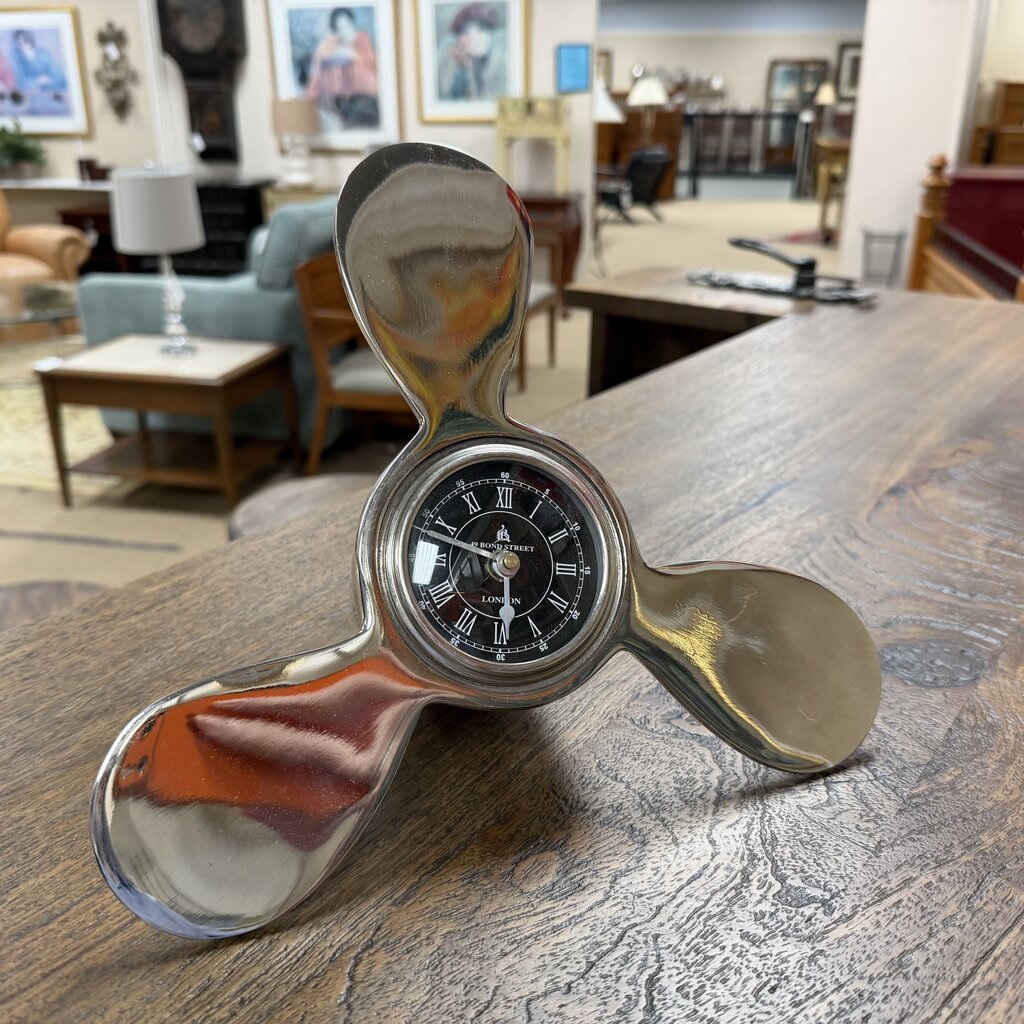Polished Chrome Propeller Clock