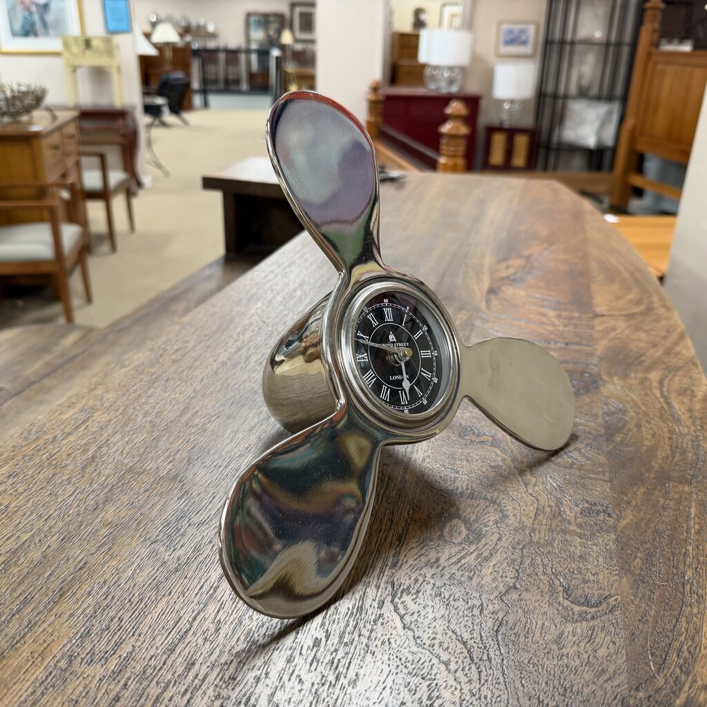 Polished Chrome Propeller Clock