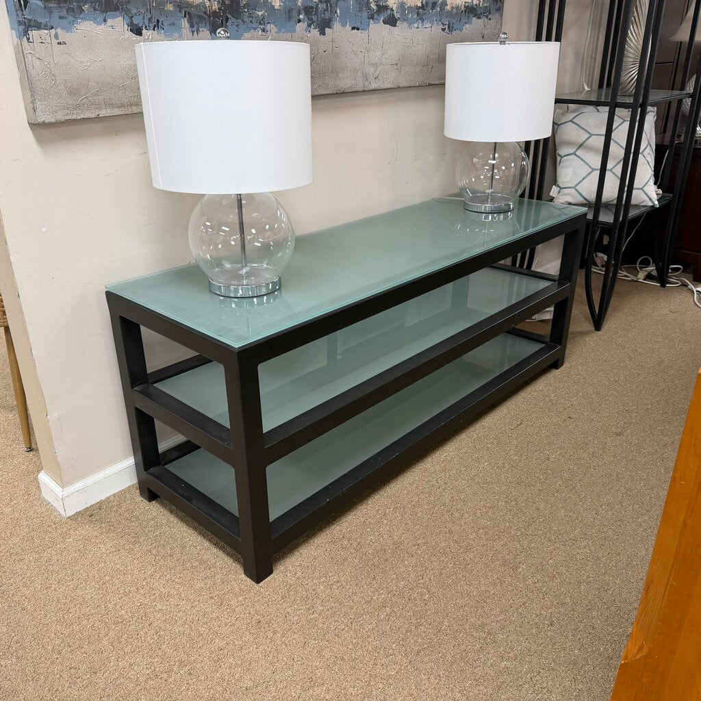 Glass + Metal TV Console