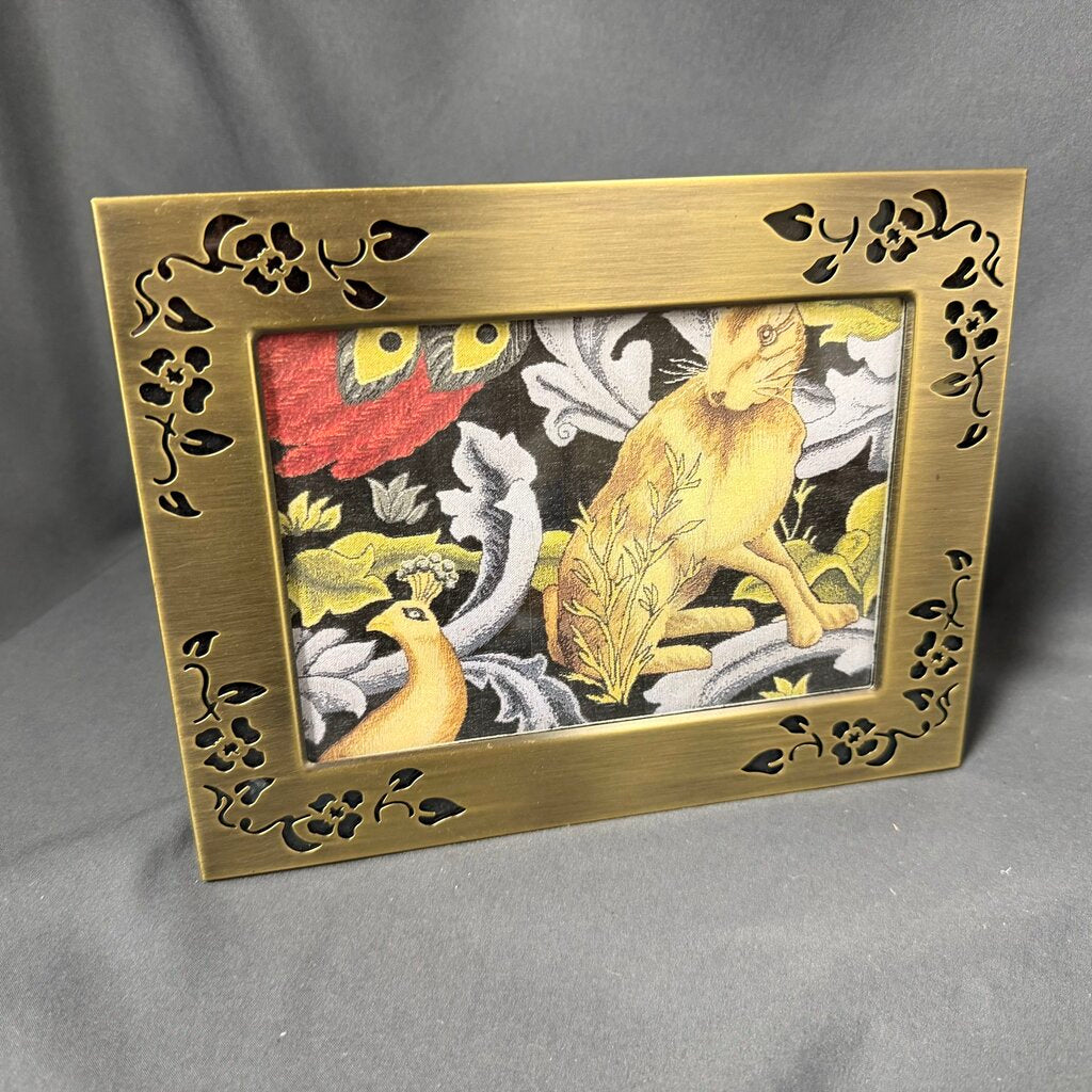 Brass Picture Frame w/Floral Cutouts