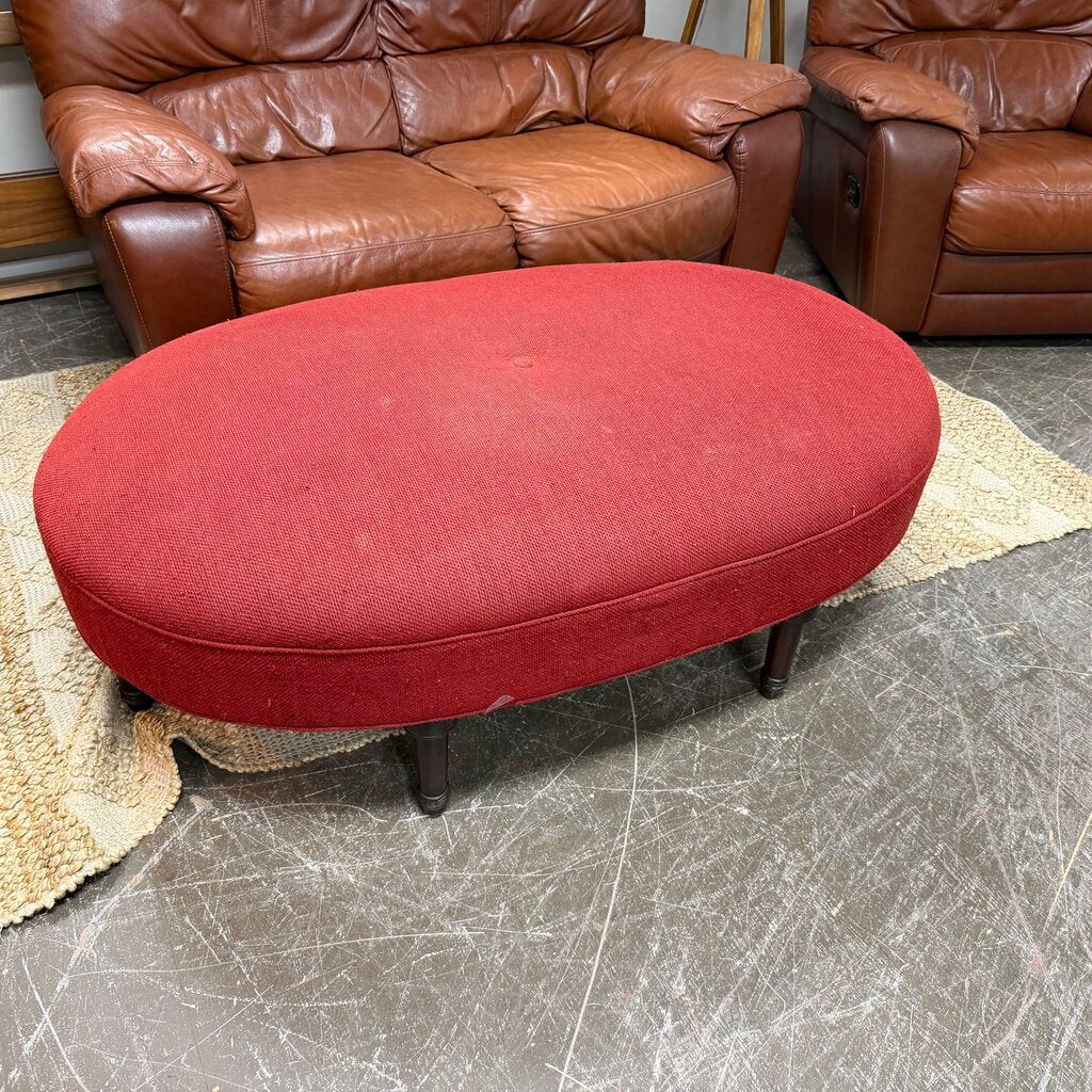 Oval Upholstered Ottoman