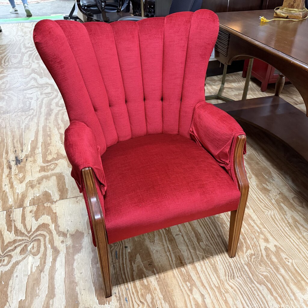 Vintage Velvet Channel Back Chair
