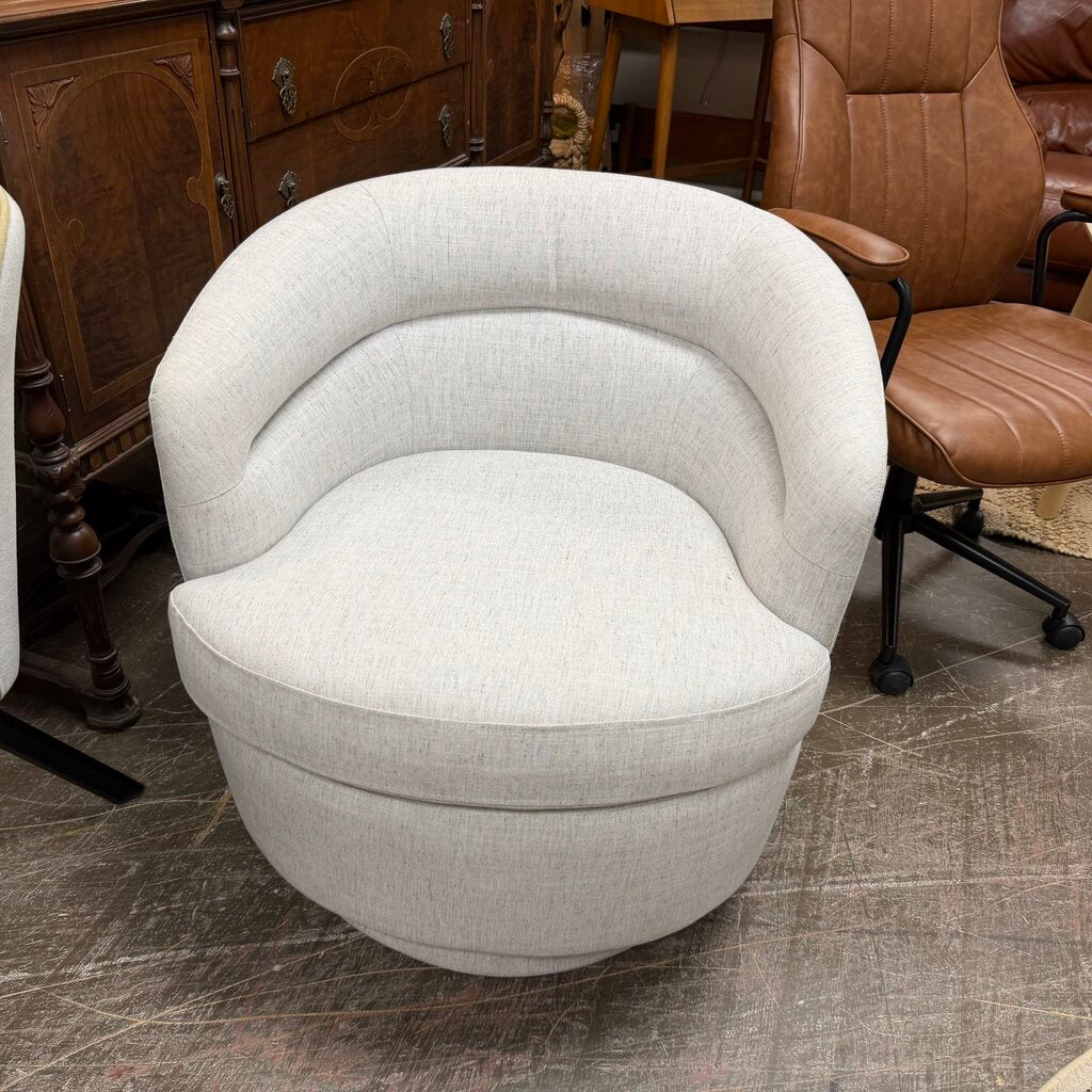 Pair Swivel Barrel Chairs