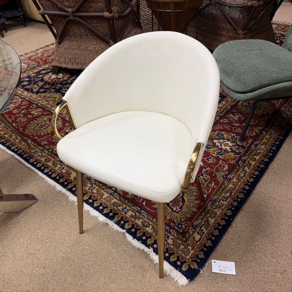 Set/4 Faux Leather Chairs w/Metal Base