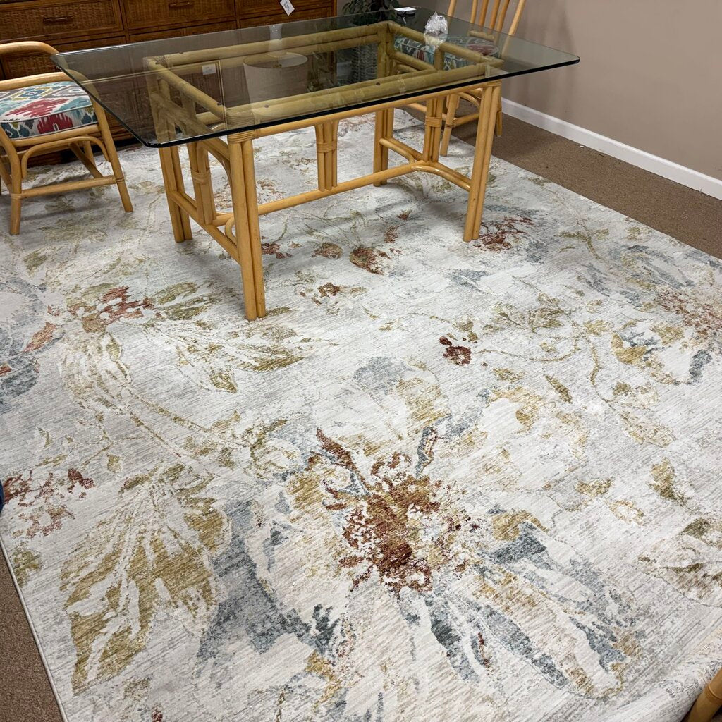 "Roseanne" Polyester Distressed Floral Rug