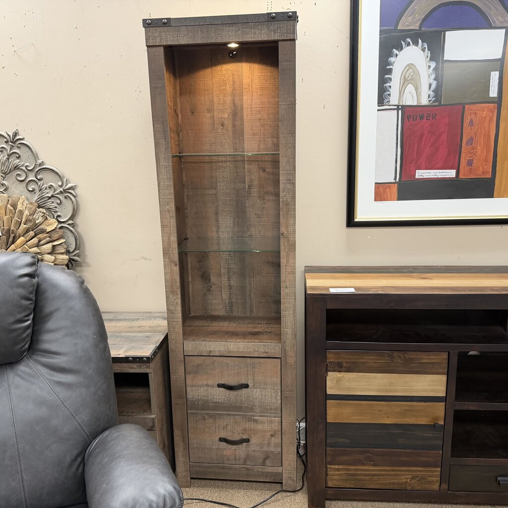 Industrial Style Lighted Shelving Unit