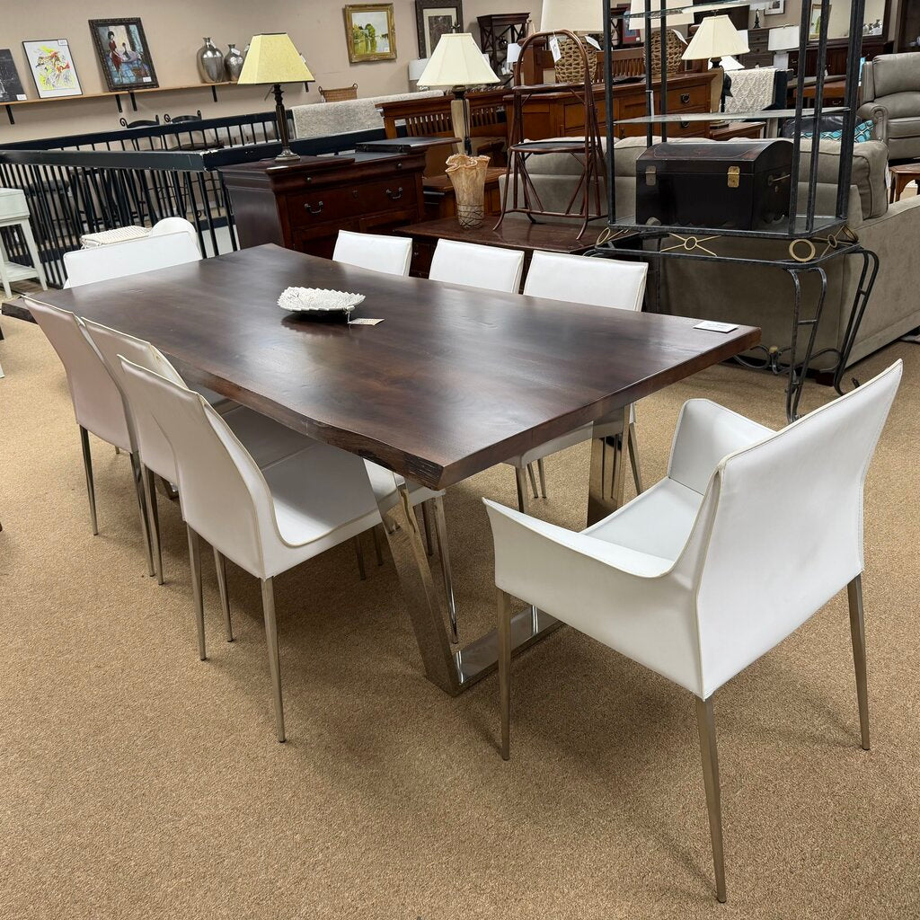 Set/8 Faux Leather Dining Chairs