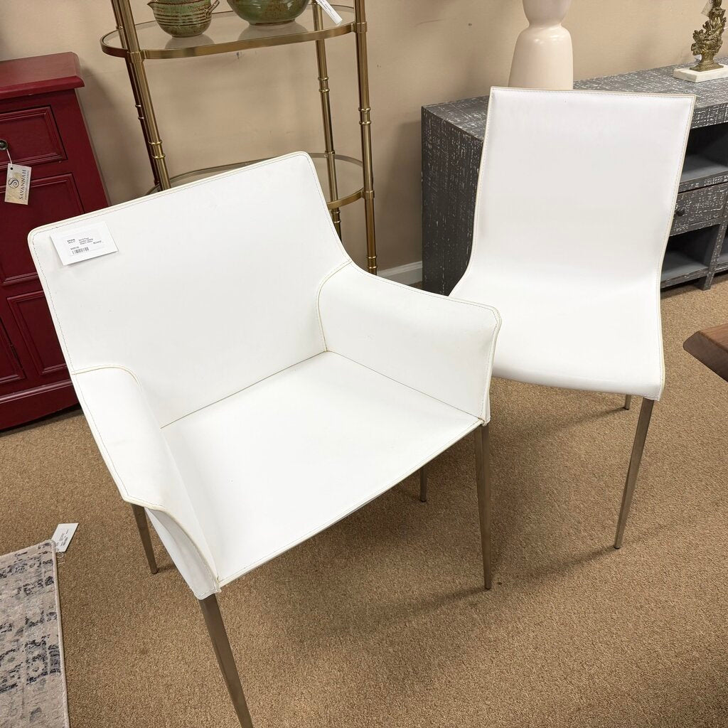 Set/8 Faux Leather Dining Chairs