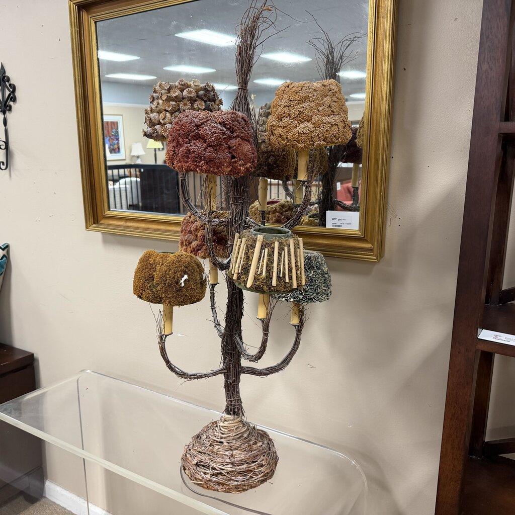 Vintage Rustic Dried Forest Botanical Lamp