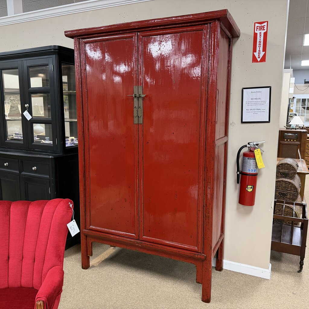 Vintage Style Chinese Lacquered Wedding Cabinet