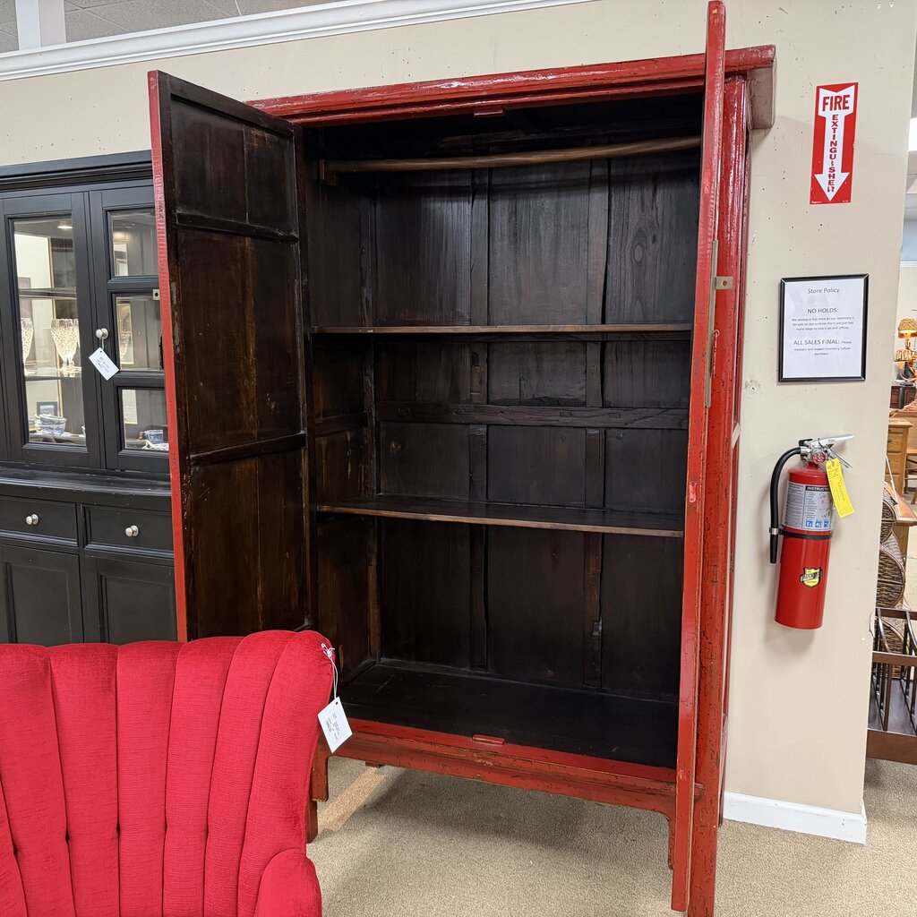 Vintage Style Chinese Lacquered Wedding Cabinet