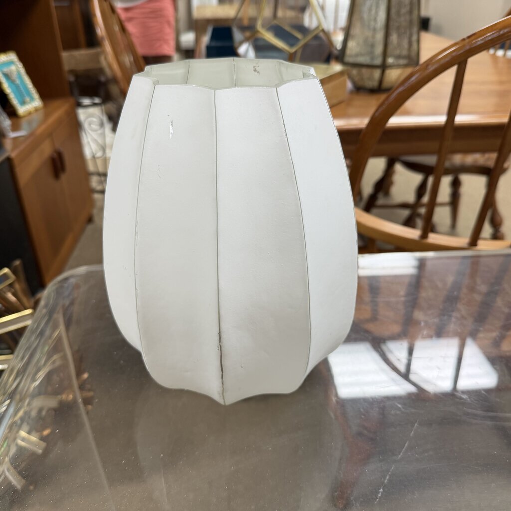 Painted White Glass Vase